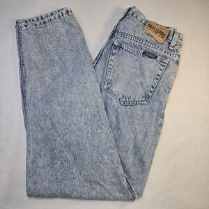 VTG 90s Brittania Acid Wash Jeans 33x32 High Waist Relaxed Taper Grunge Rip